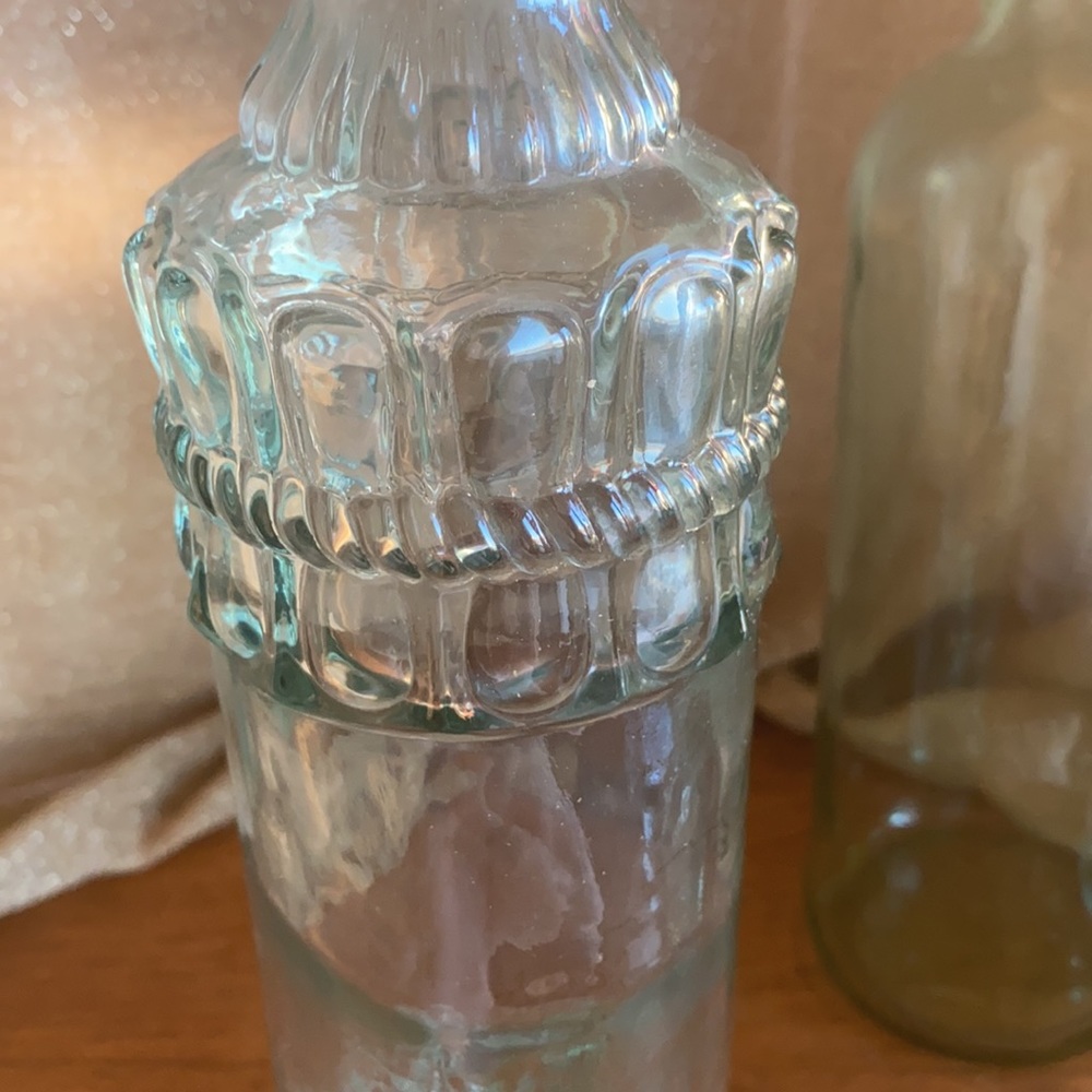 Vintage green glass decorative bottles made in Spain & Portugal - Picture 2 of 12